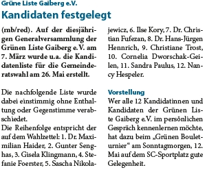 Bammentaler Gaiberger Wiesenbacher Woche Nr. 14, 03.04.2019